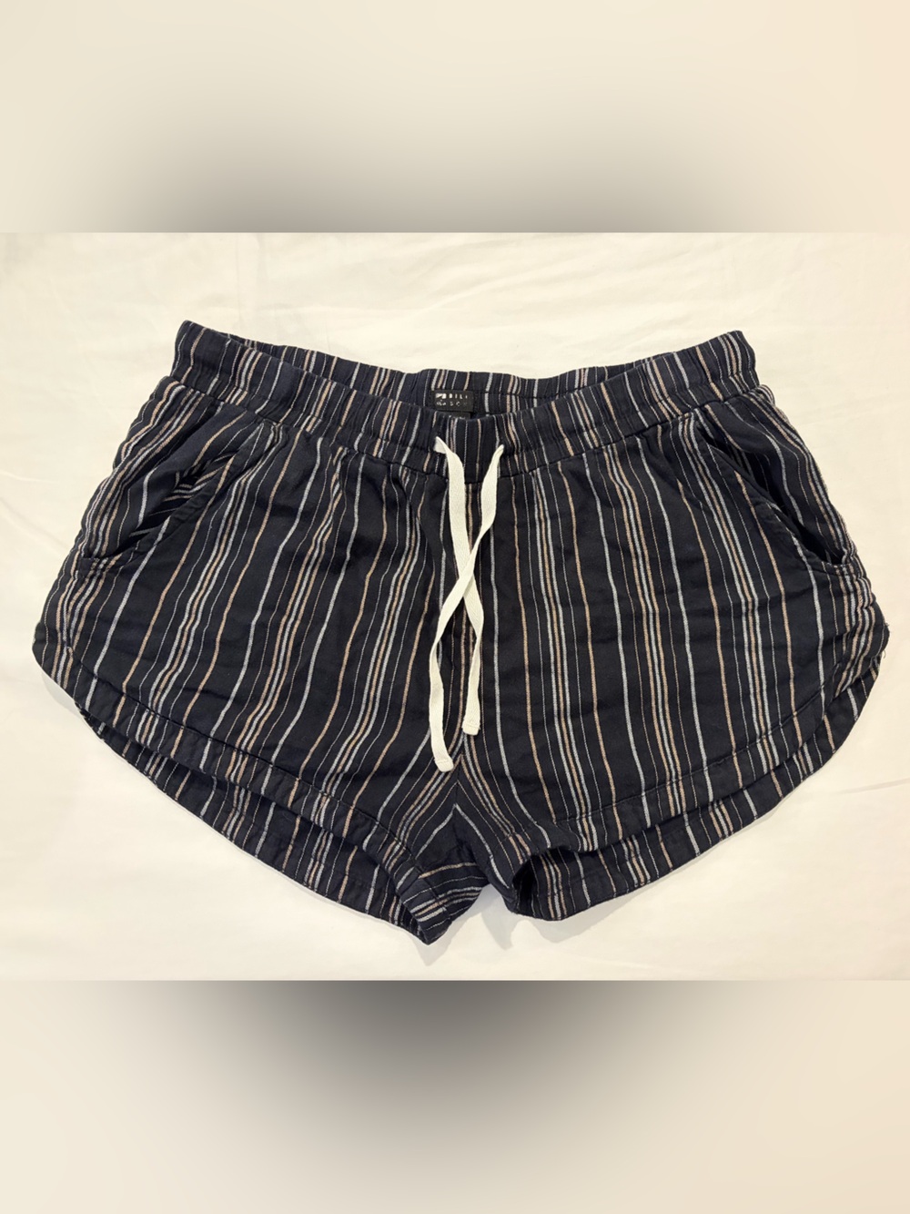 Billabong Navy and White Striped Women’s Shorts